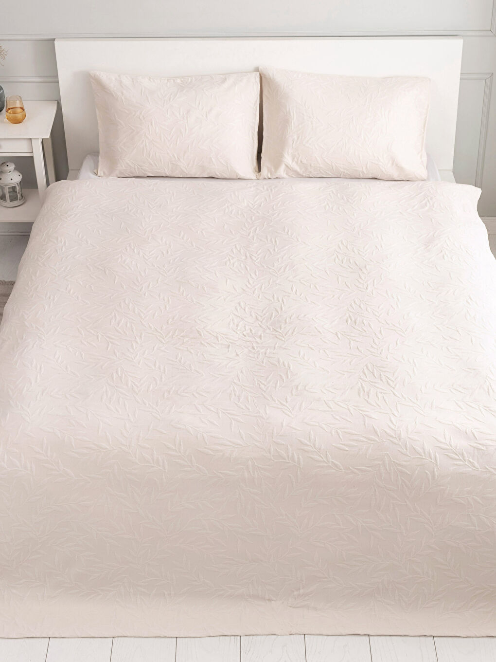 LCW HOME Double Self-Patterned Cotton Bedspread And Pillowcase -W1JD68Z8-SDG