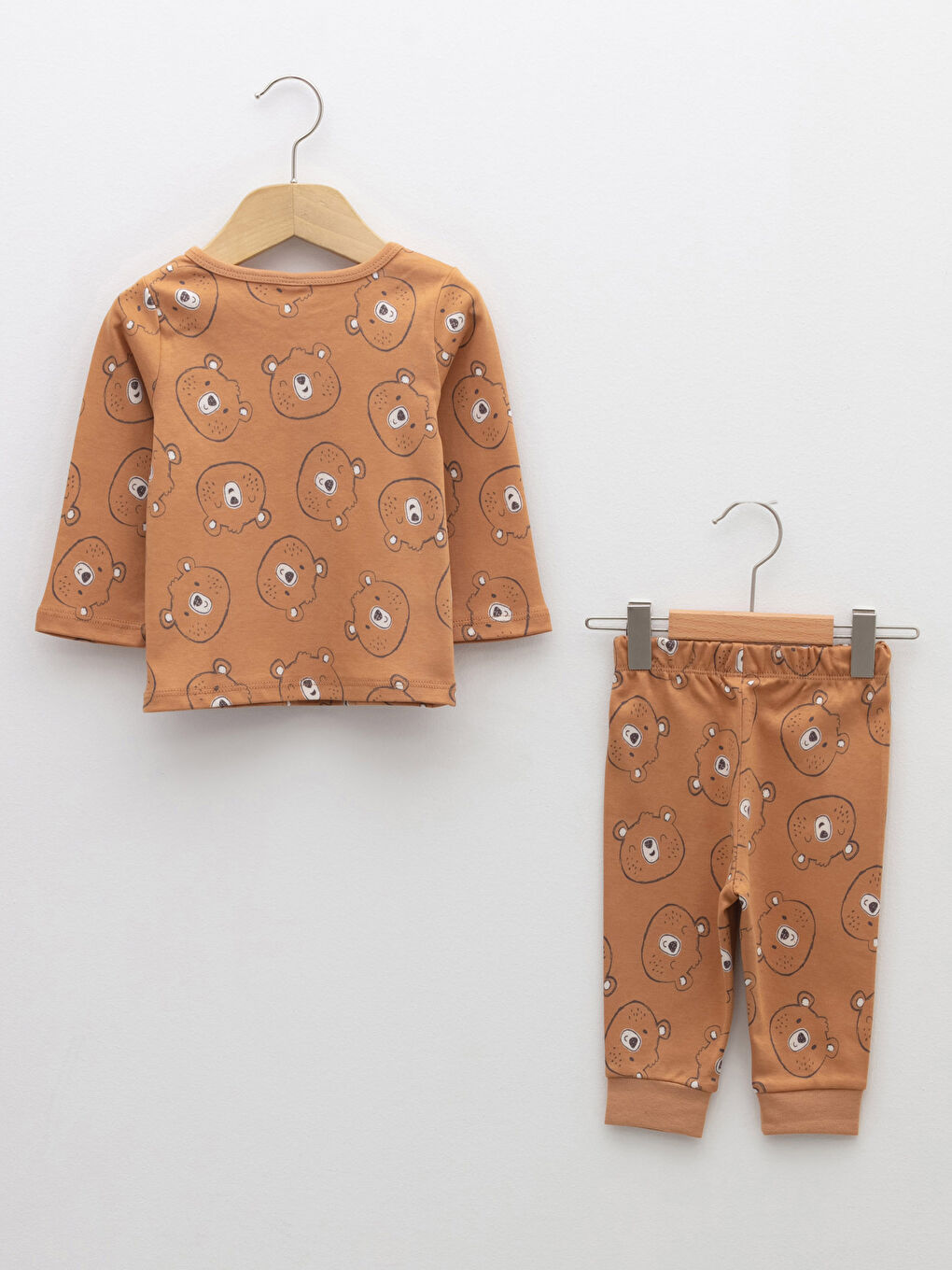 Crew Neck Long Sleeve Printed Baby Boy Pajama Set-1
