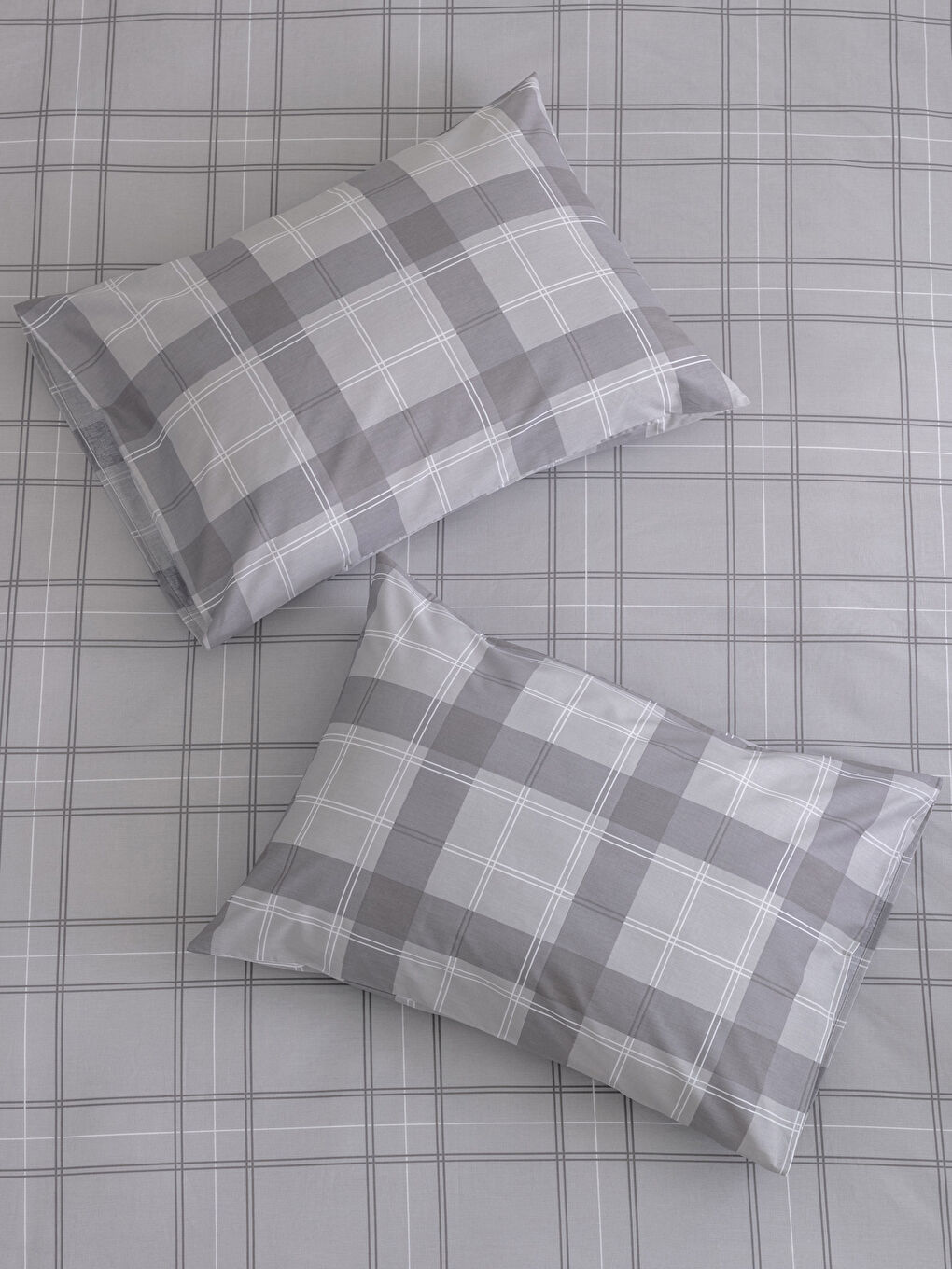 Double Checkered Double Sided Woven Duvet Cover Set-2