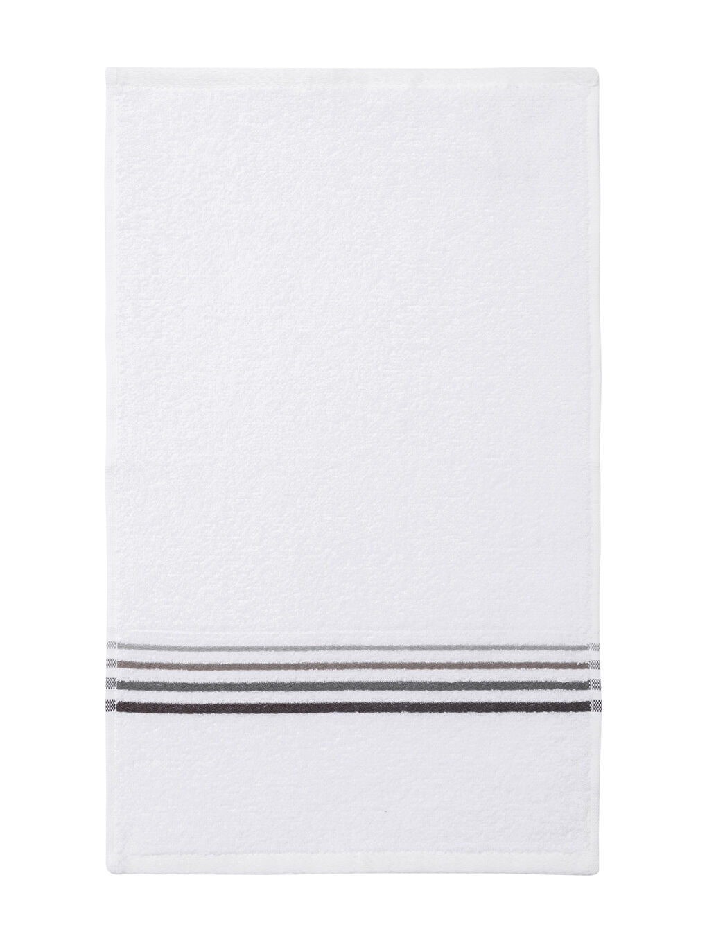 Beyaz Çizgili Bukle El Havlusu 30x50 cm-3