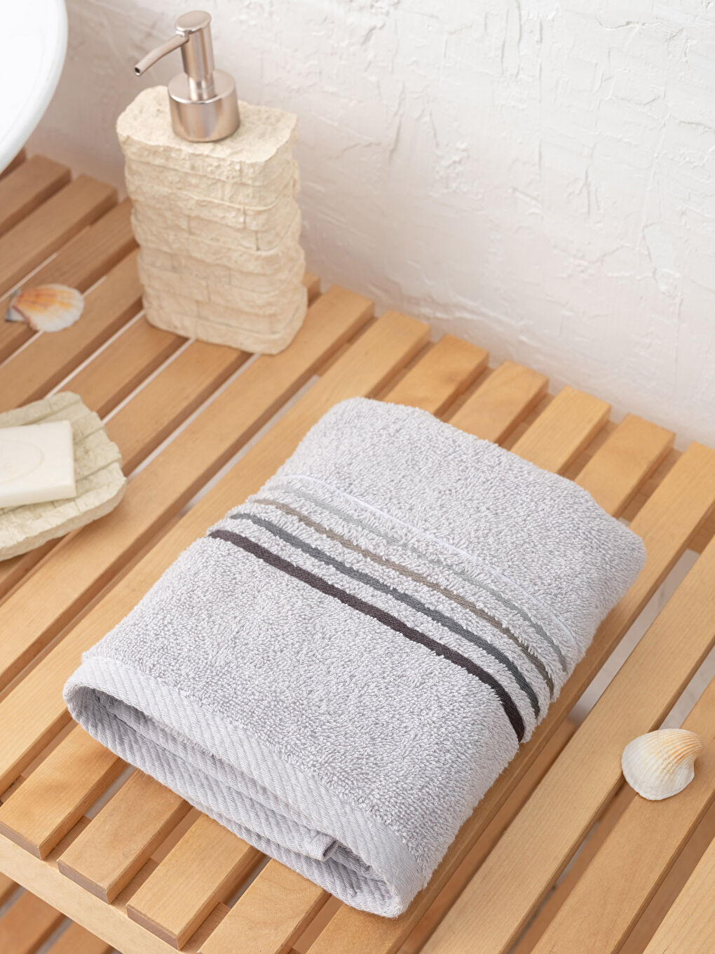 Striped Curl Face Towel 50x80 Cm