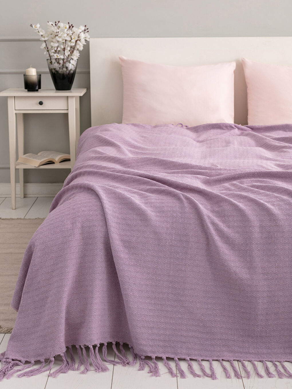 Double Bedspread with Tassels 200x230 Cm