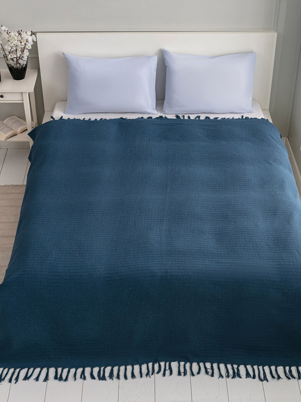 Double Bedspread with Tassels 200x230 Cm -W1JN26Z8-SBR