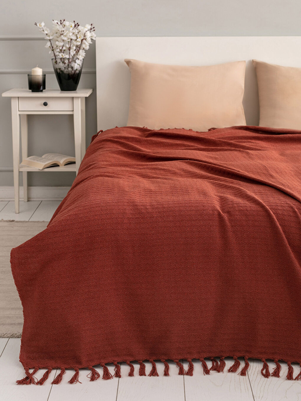 LCW HOME Double Bedspread with Tassels 200x230 Cm -W1JN26Z8-SDT