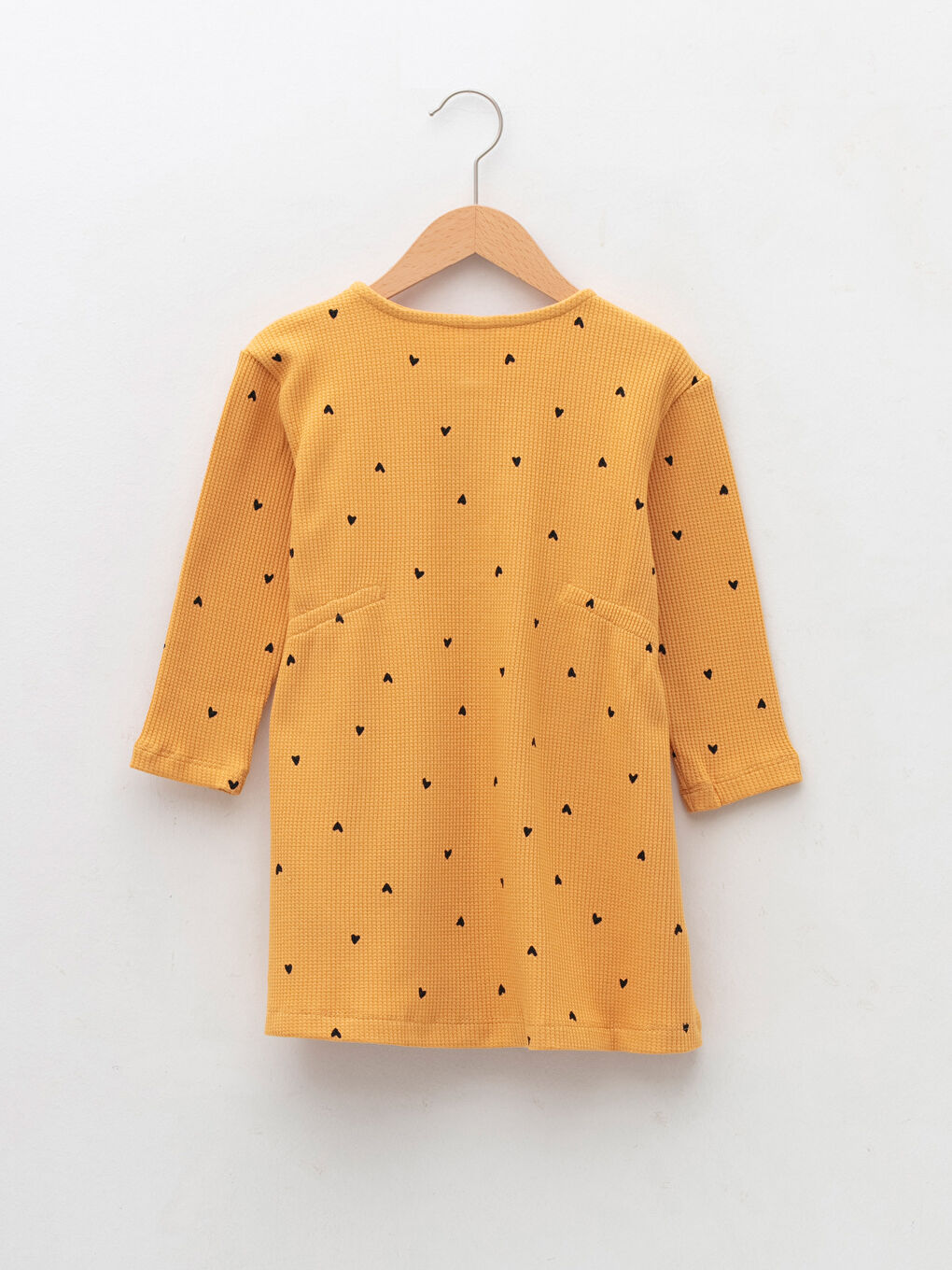 Crew Neck Long Sleeve Patterned Baby Girls' Dress-1