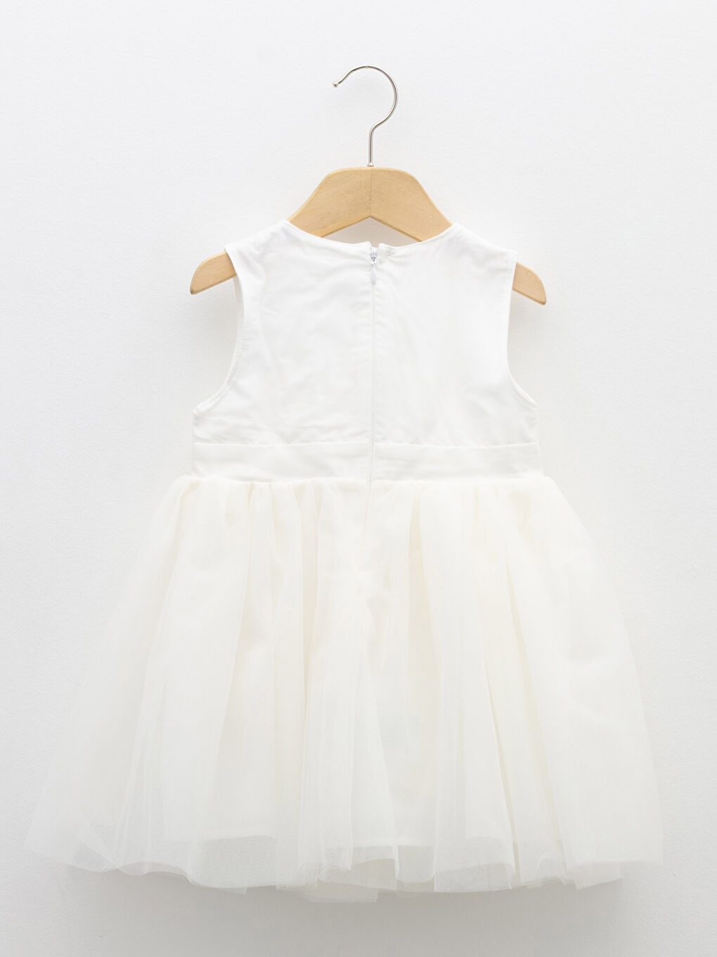 V-Neck Basic Baby Girls' Dress-1