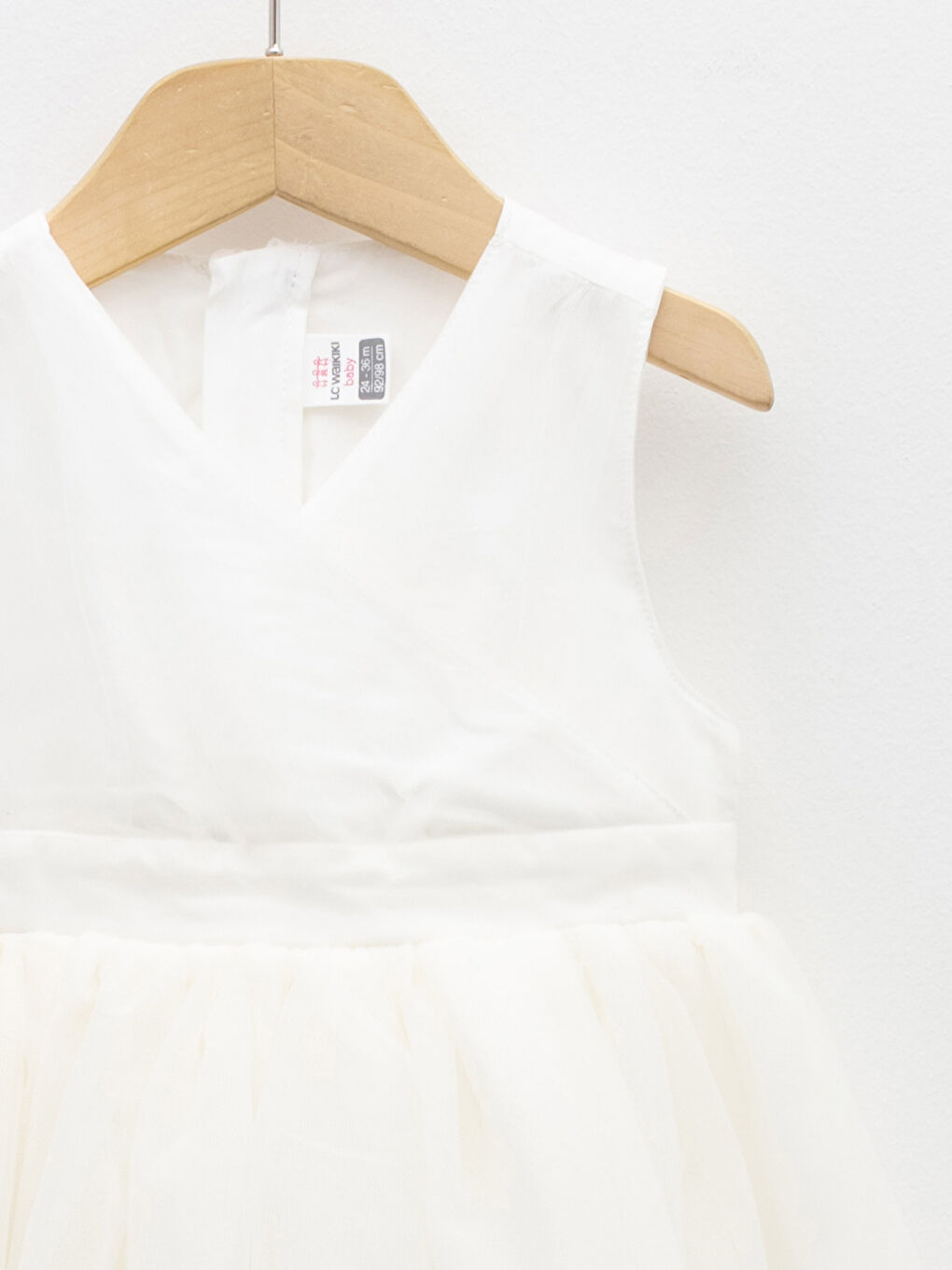 V-Neck Basic Baby Girls' Dress-2