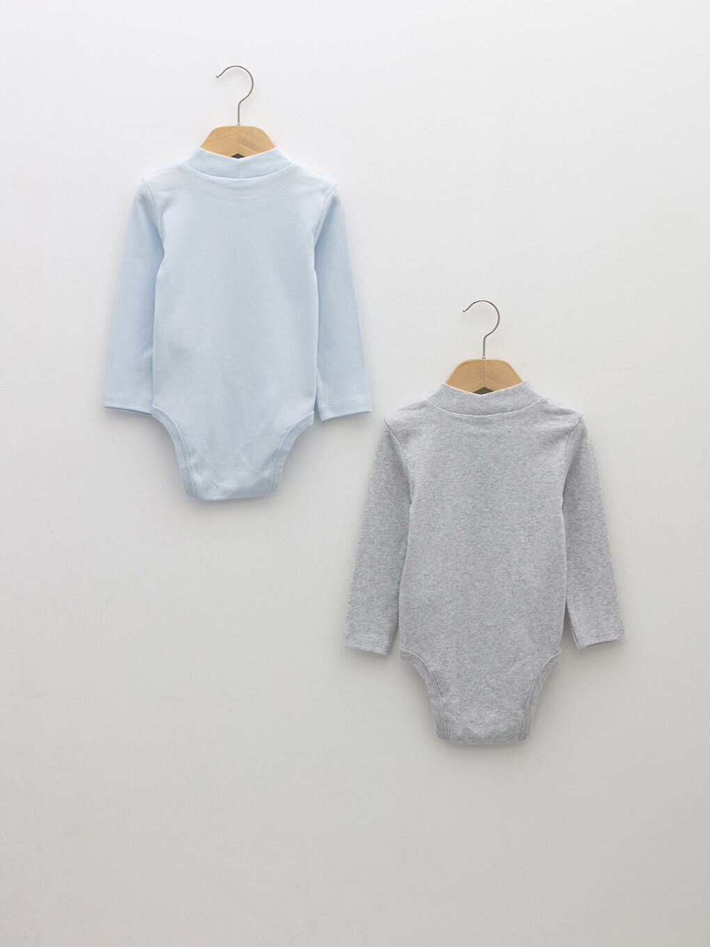 Crew Neck Long Sleeve Basic Baby Boy Snap Snap Bodysuit 2 Pack-1