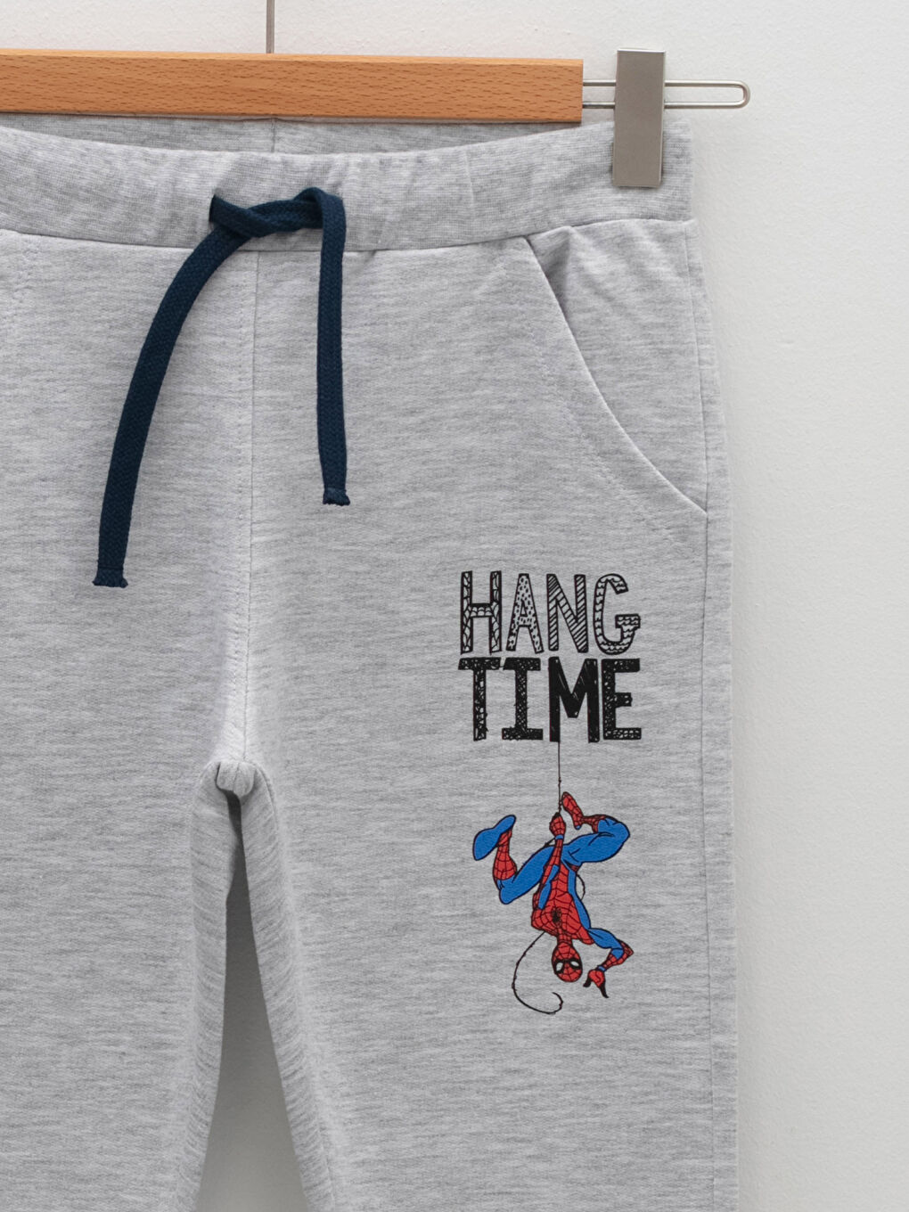 Gri Kapüşonlu Spider-Man Baskılı Uzun Kollu Erkek Çocuk Sweatshirt ve Eşofman Altı-2