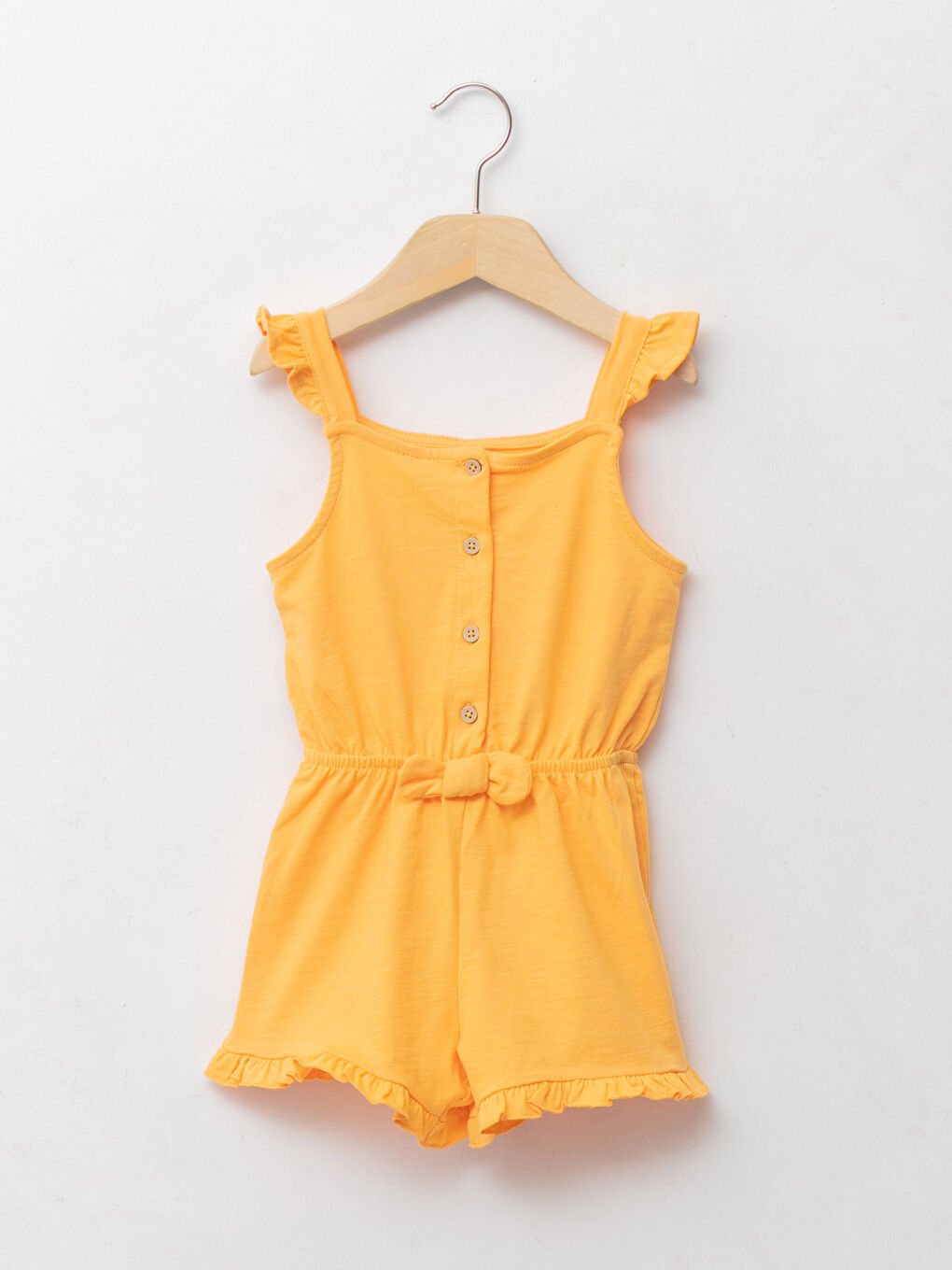 Square Neck Strappy Basic Baby Girl Jumpsuit