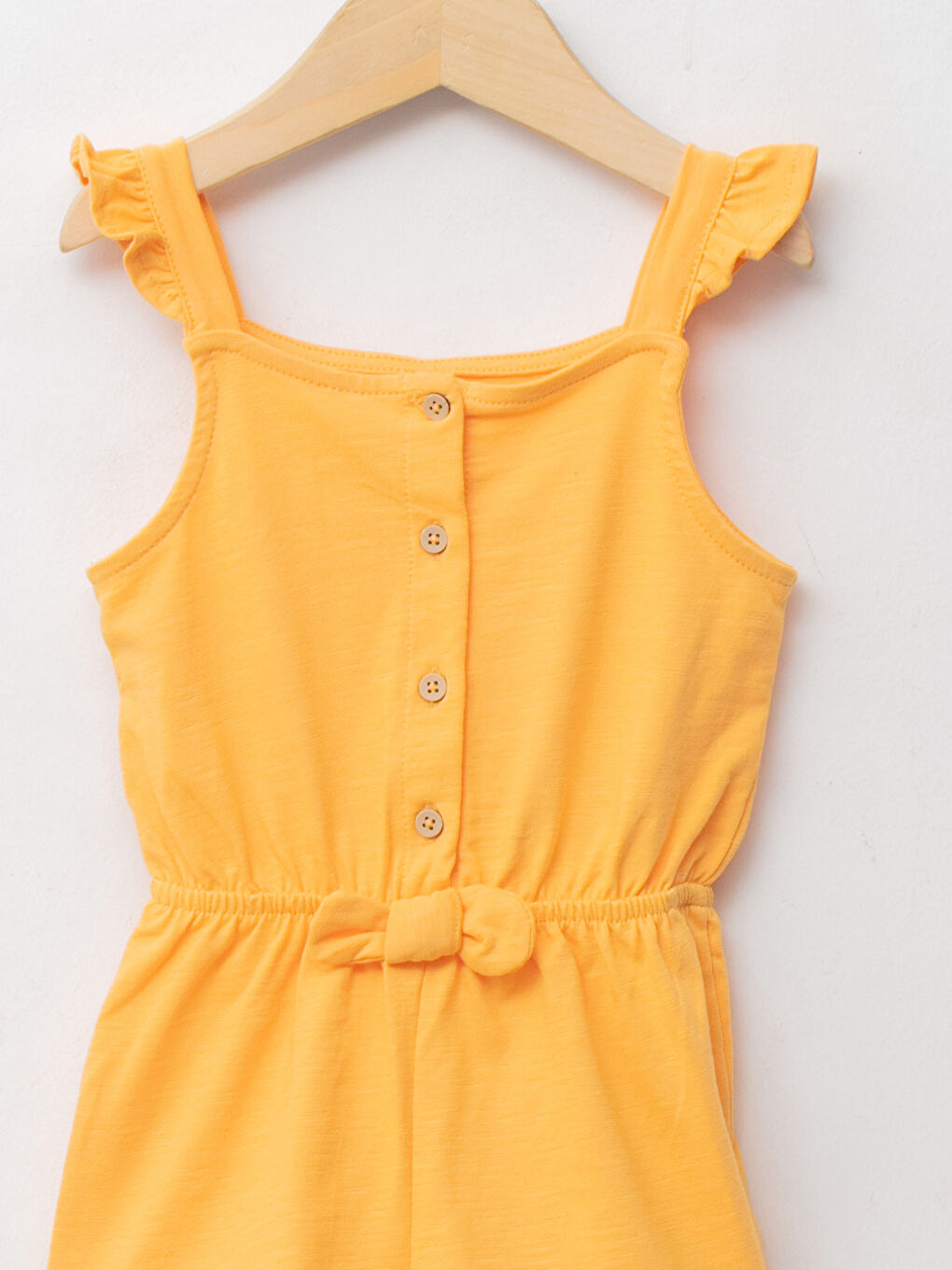 Square Neck Strappy Basic Baby Girl Jumpsuit-2