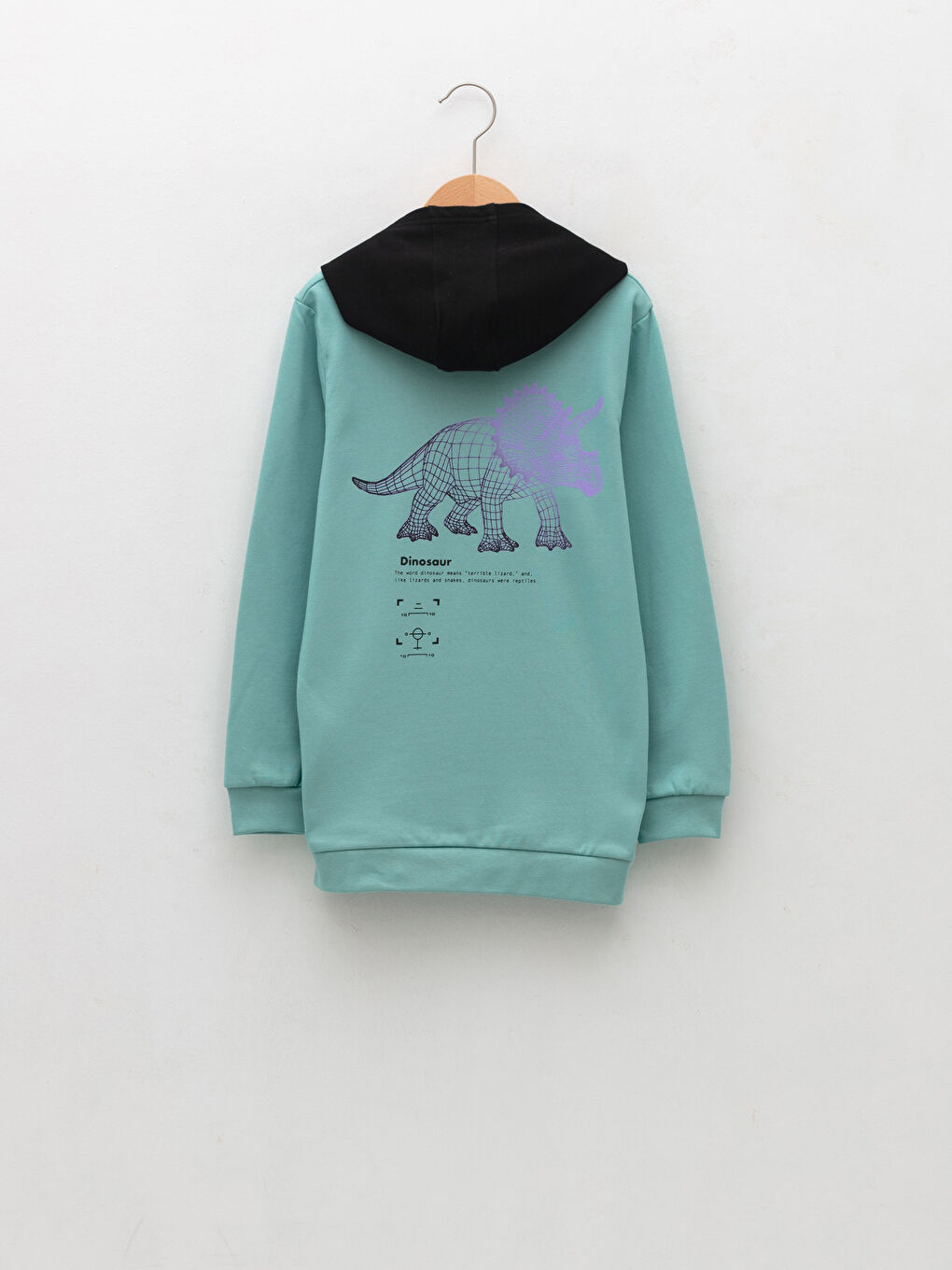 LCW Kids Hooded Printed Long Sleeve Boys' Sweatshirt -W1K439Z4-GMK