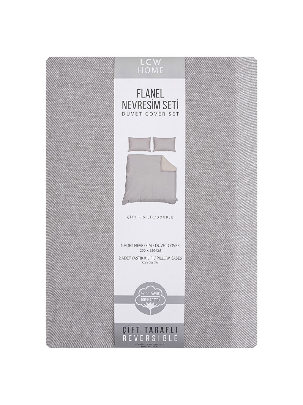 Çift Kişilik Çift Taraflı Düz Flanel Nevresim ve Yastık Kılıfı-6