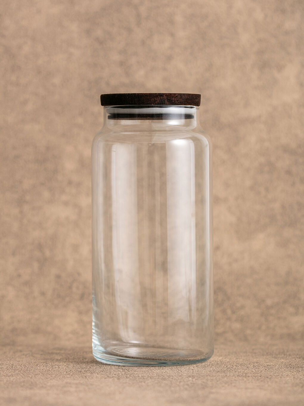 LCW HOME Wooden Lid Glass Jar 1400 ml -W1KH25Z8-Q57