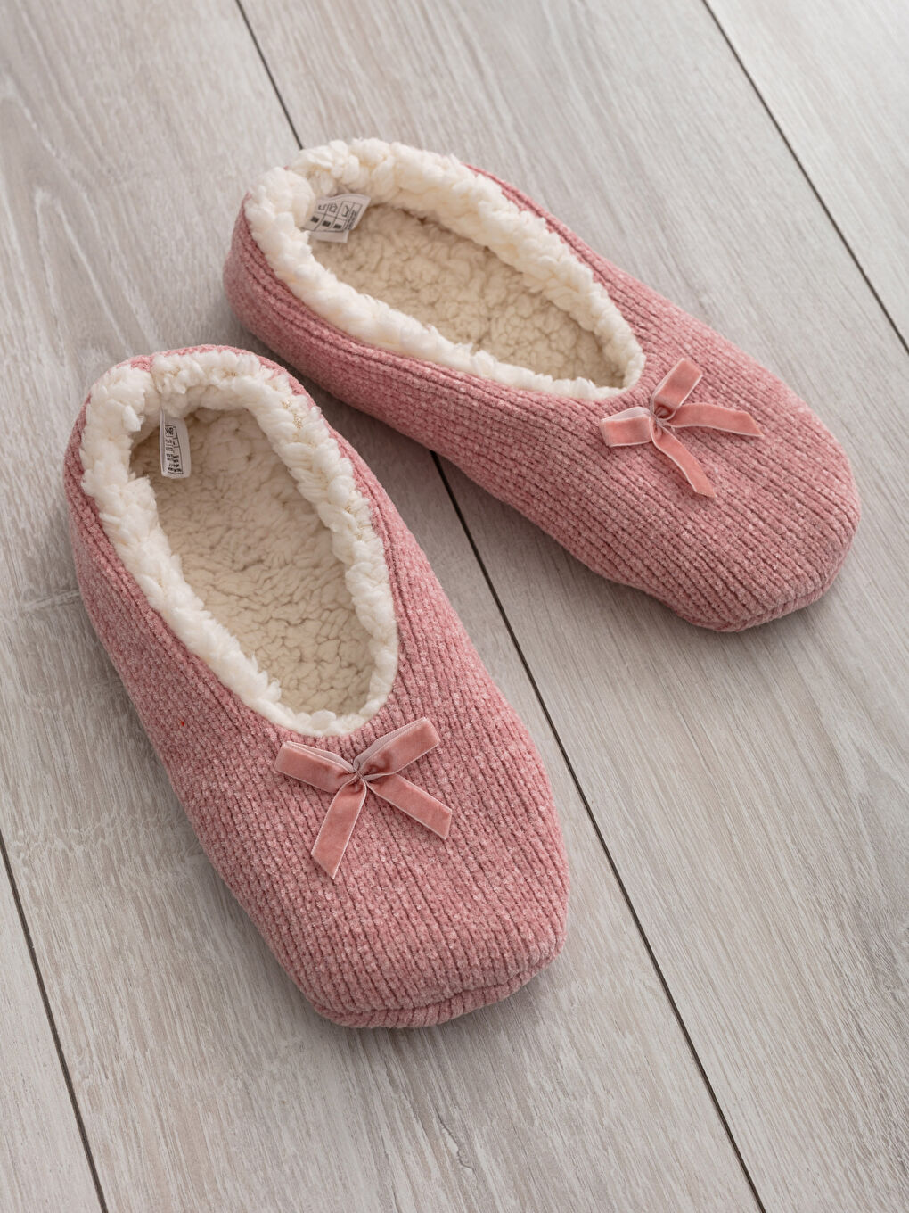 Chaussures de Maison pour Femmes en Velours avec Nœud Détail