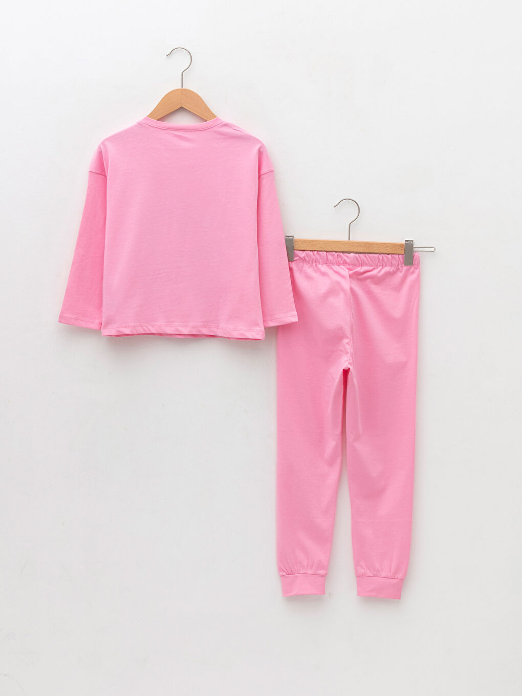 Crew Neck Nostalgic Monkey Printed Long Sleeve Girls Pajamas Set-1