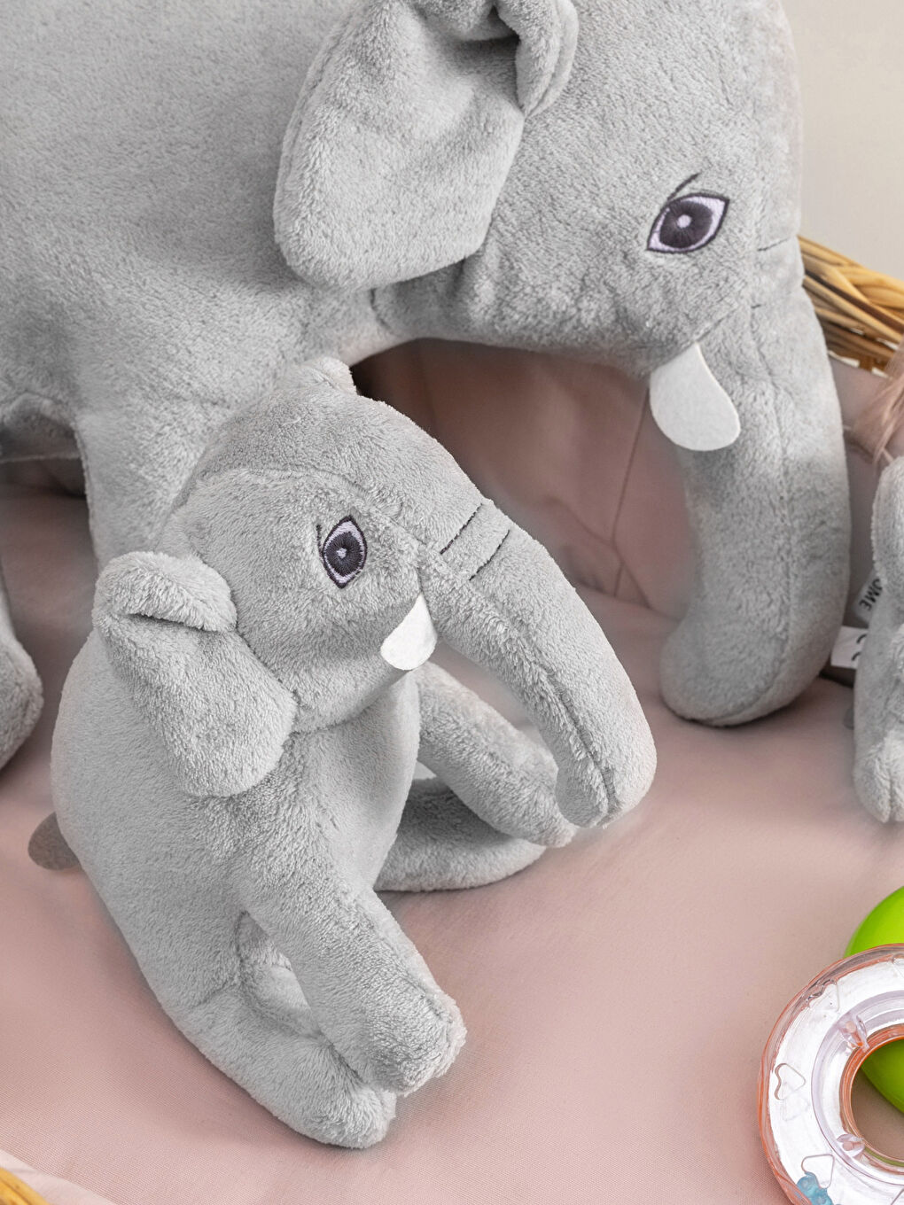 LCW HOME Embroidery Detailed Filled Plush Elephant Baby Pillow 23x18 Cm -W1KT97Z1-SCY