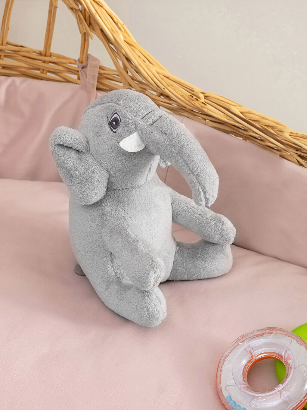 LCW HOME Embroidery Detailed Filled Plush Elephant Baby Pillow 23x18 Cm -W1KT97Z1-SCY