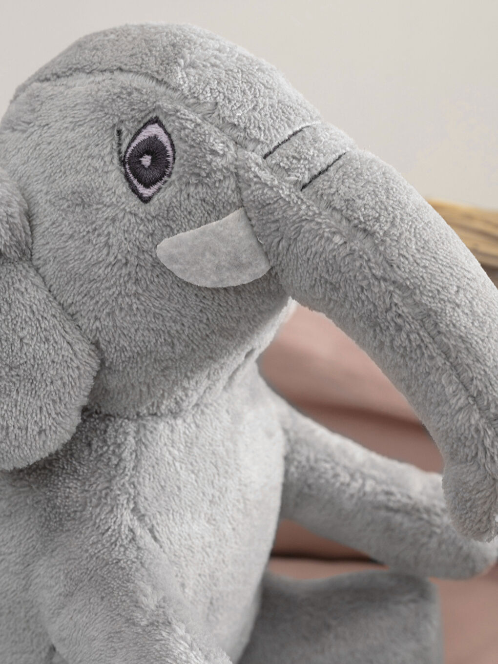 LCW HOME Embroidery Detailed Filled Plush Elephant Baby Pillow 23x18 Cm -W1KT97Z1-SCY