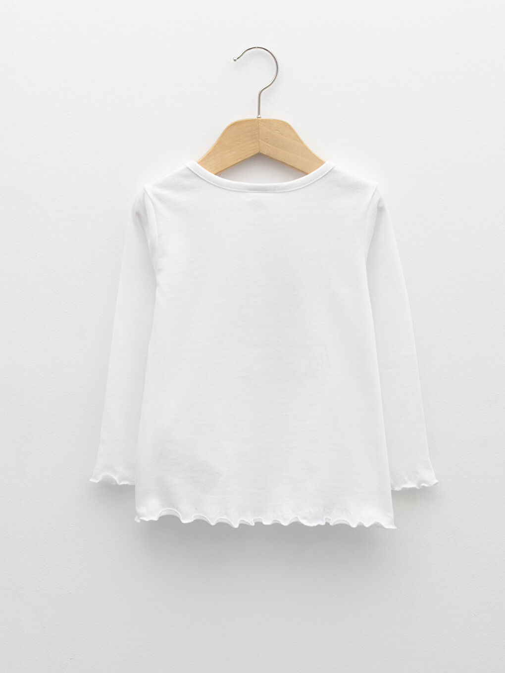 Ekru Bisiklet Yaka Uzun Kollu Nostaljik Maymun Baskılı Kız Bebek Tişört-4