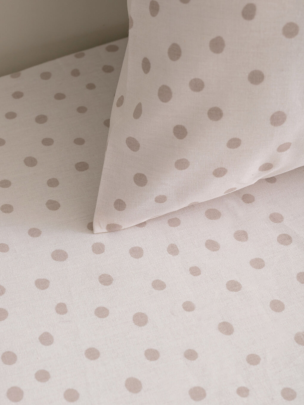 LCW HOME Single Elastic Polka Dot Patterned Woven Bed Sheet