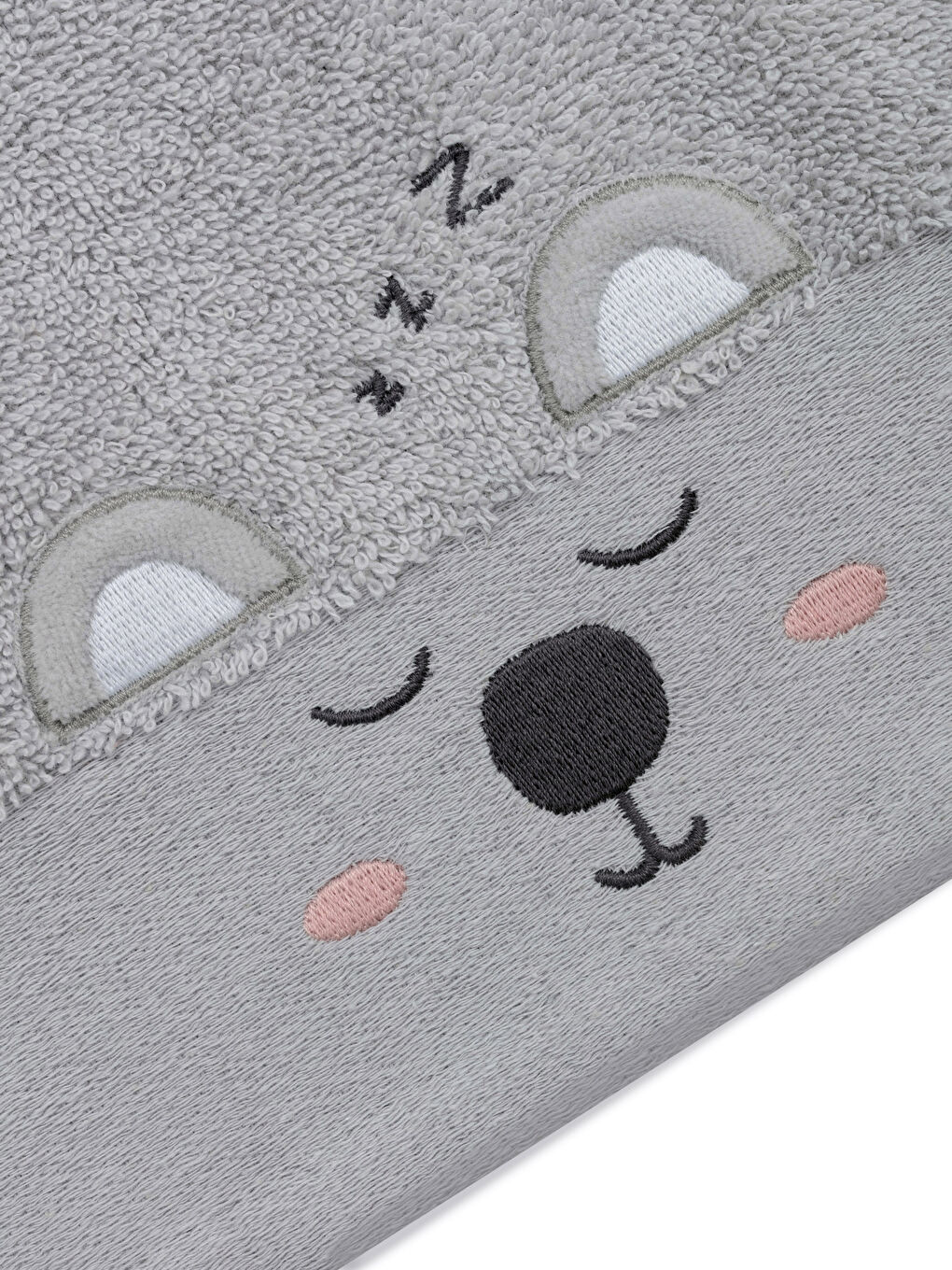 Gri Nakış Detaylı Bukle Çocuk El Havlusu 30x50 cm-2