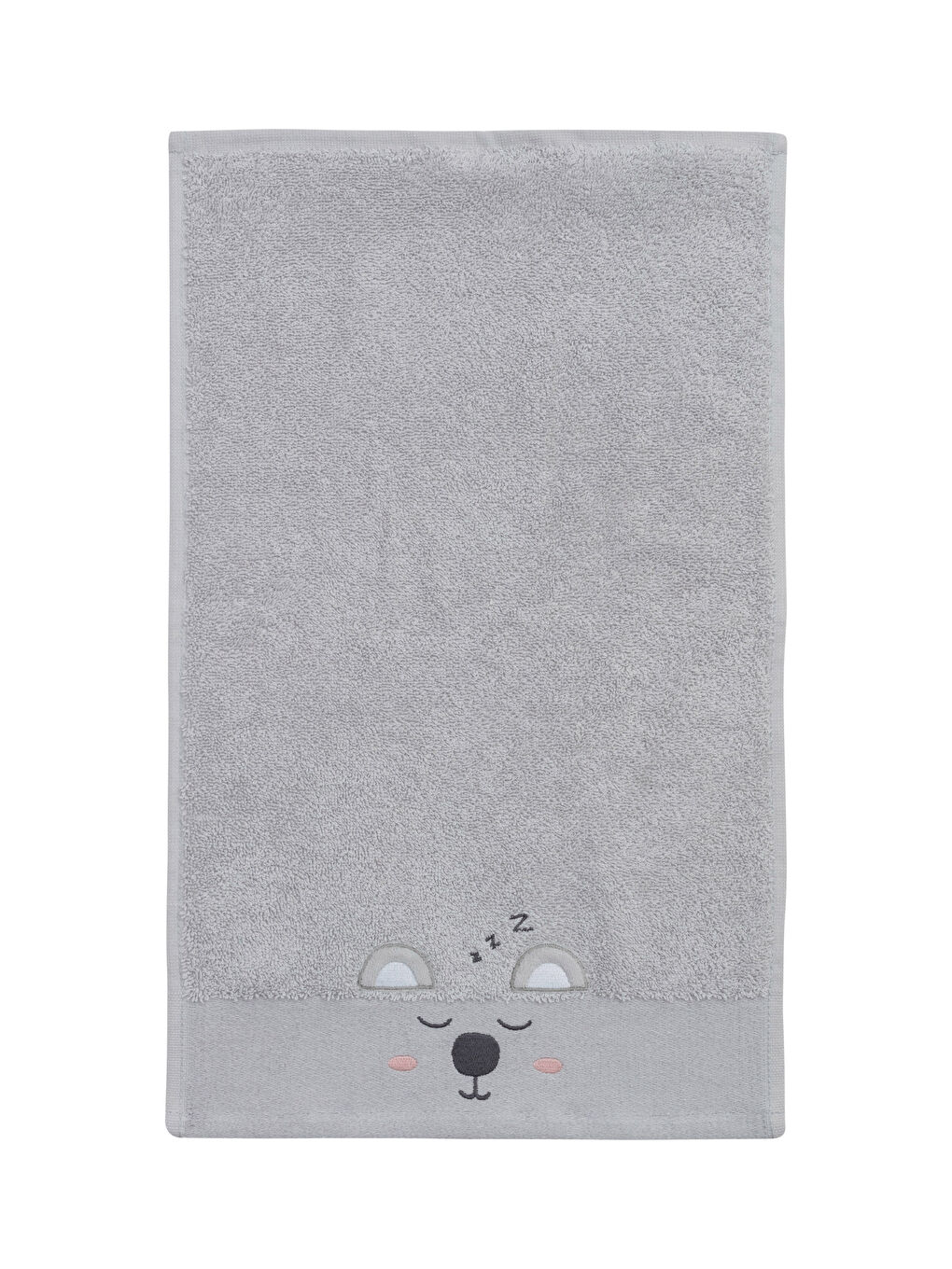Gri Nakış Detaylı Bukle Çocuk El Havlusu 30x50 cm-3