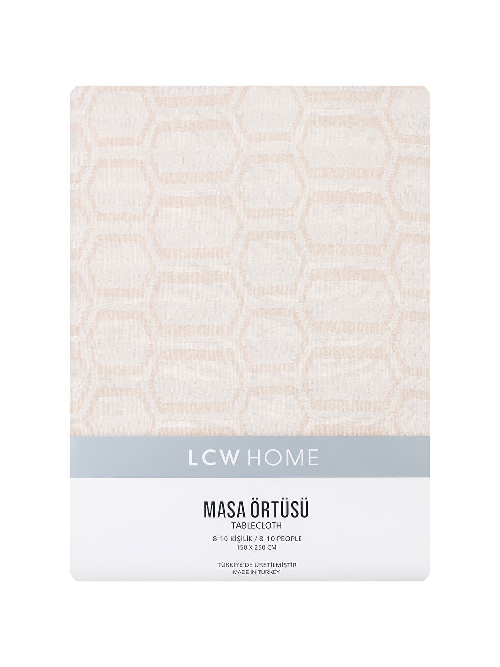Ekru Kendinden Desenli Jakarlı Masa Örtüsü 150x200 cm-2