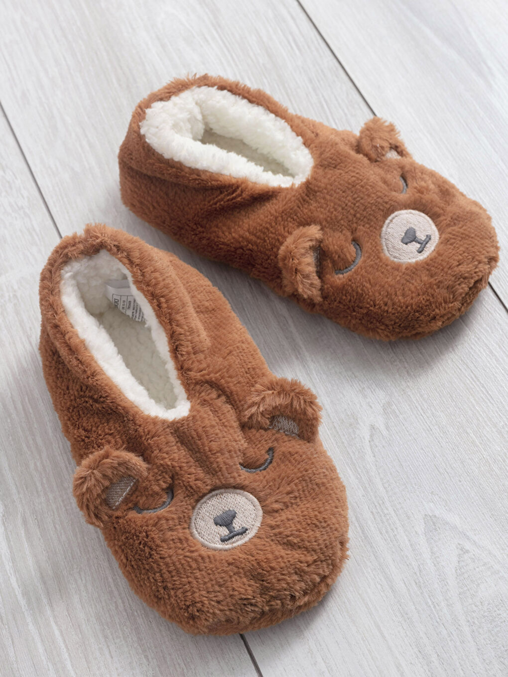 Embroidery Detailed Plush Boy's House Shoes