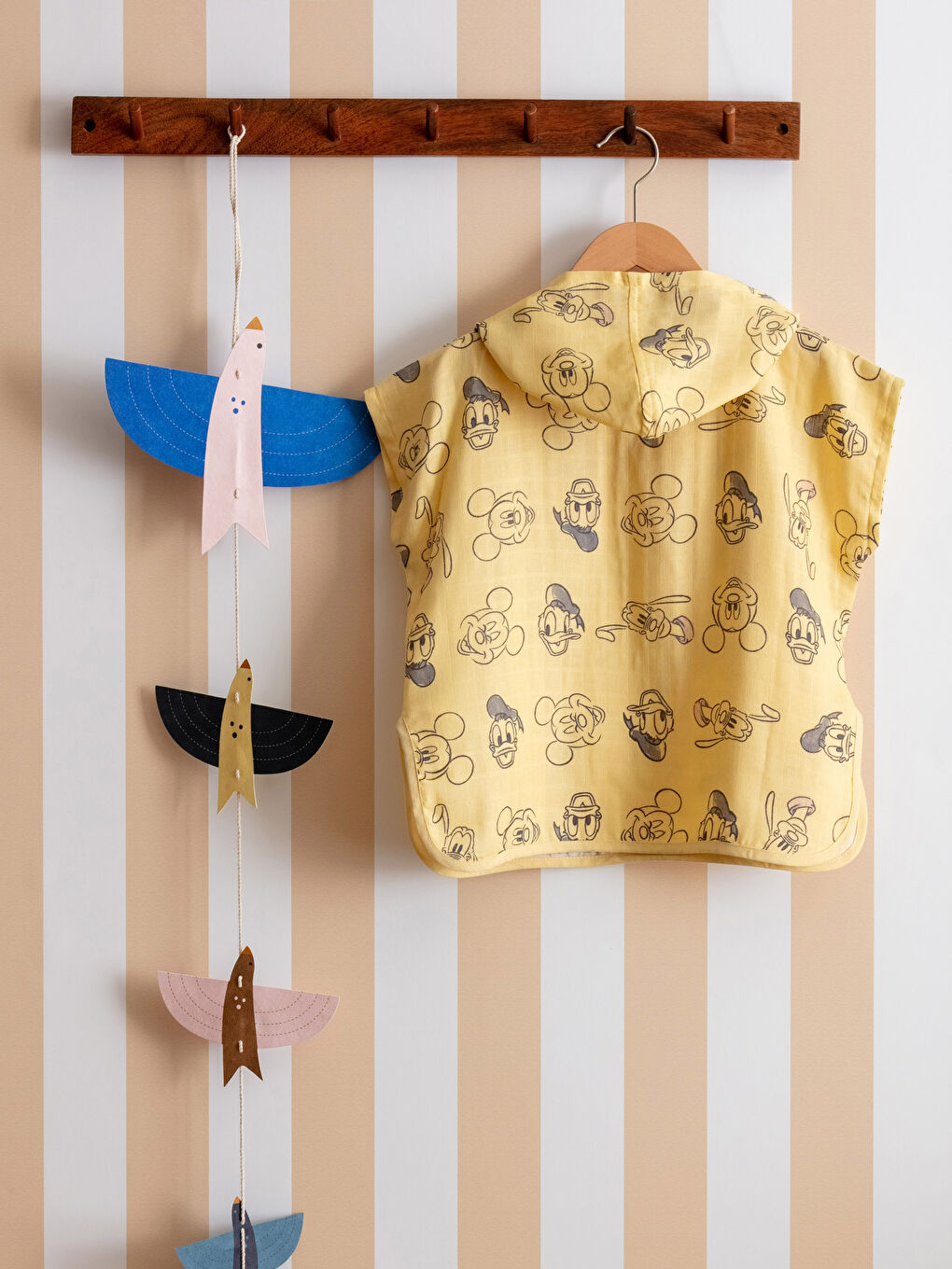 بونشو أطفال موسلين بغطاء رأس بطبعة ميكي ماوس للأولاد-1