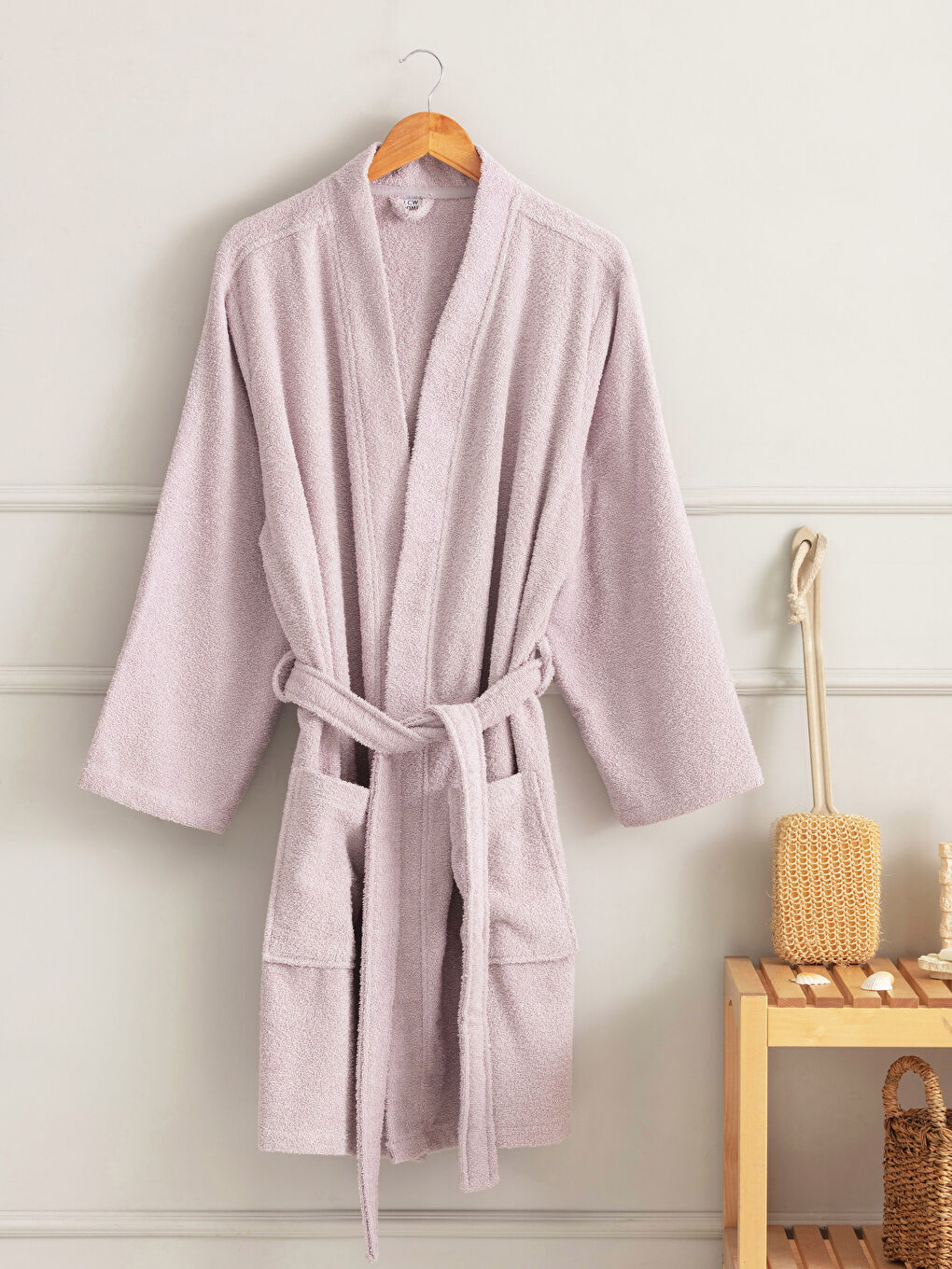 Gerader Curl Langer Damen Bademantel