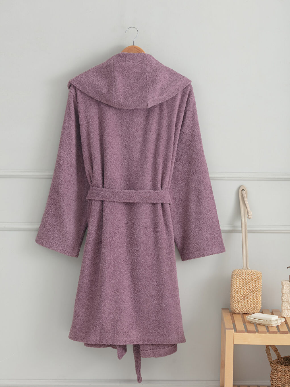 Bademantel Für Damen Mit Kapuze, Lang-1