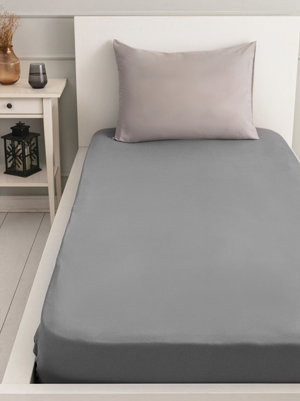 LCW HOME مفرش سرير مطاطي مفرد مسطح 100x200x30 سم -W1M071Z8-GDU