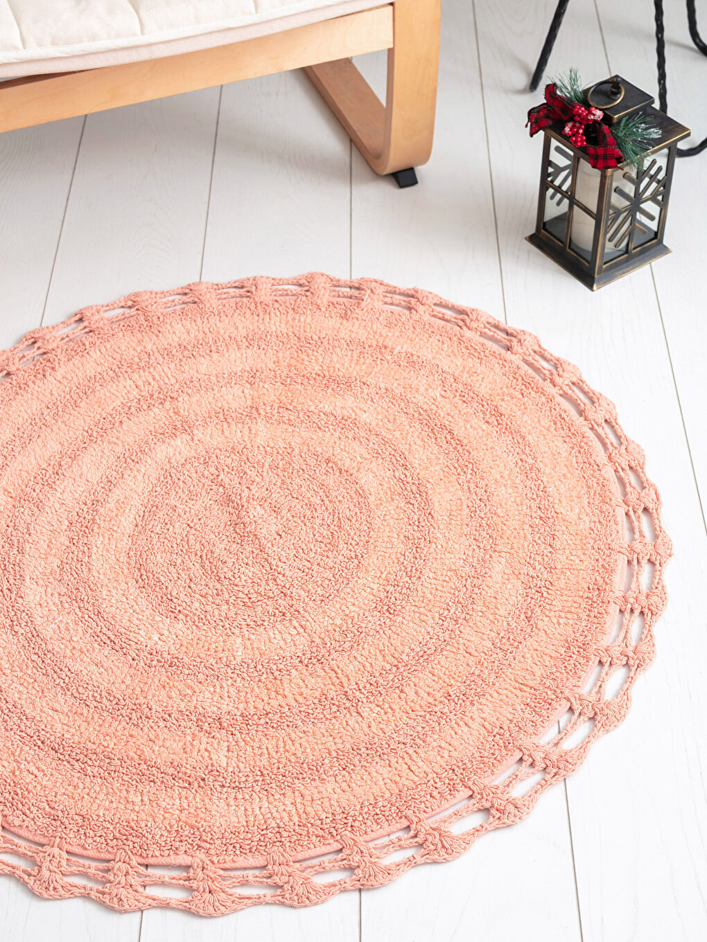 Tapis de bain rond en coton 80x80 cm