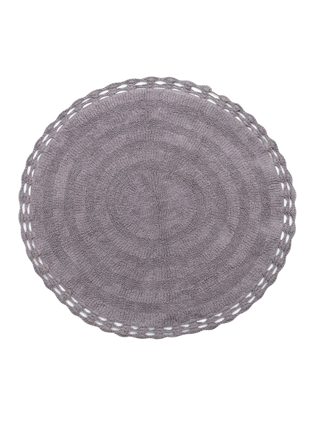 Gri Pamuklu Yuvarlak Banyo Paspası 80x80 cm-2