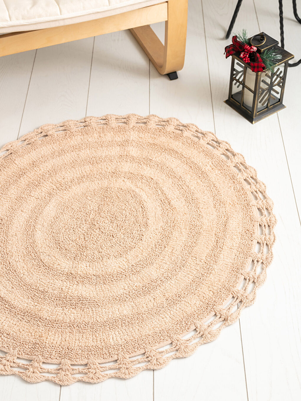 Tapis de Bain Rond en Coton 80x80 Cm