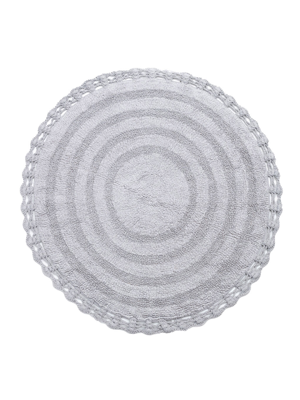 Gri Pamuklu Yuvarlak Banyo Paspası 80x80 cm-2