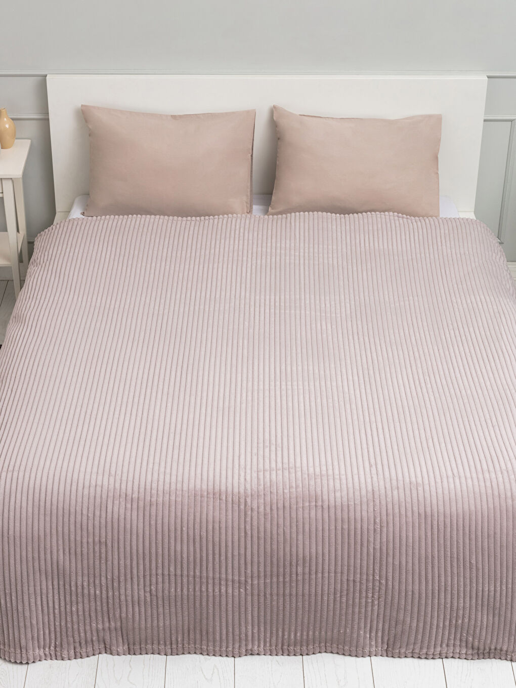 Doppelte Übergroße Weiche Strukturierte Kord-Decke 220x240 Cm-1