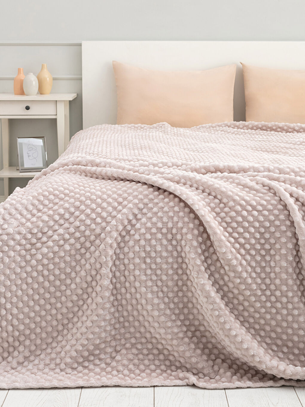 LCW HOME Doppelte Übergroße Welsoft-Decke mit Knospenmuster 220x240 cm -W1M499Z8-D6H