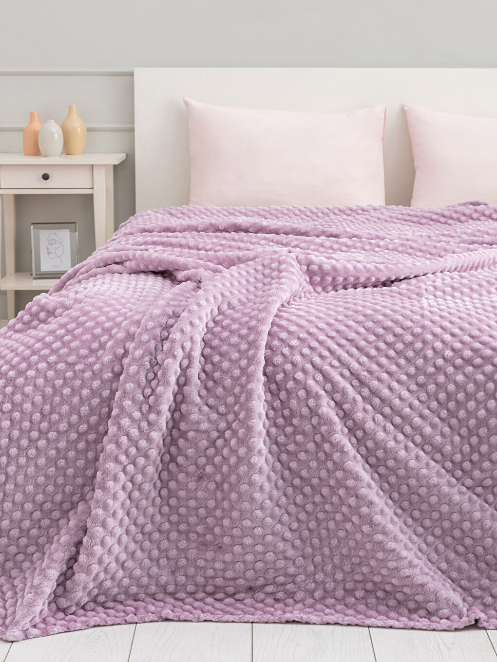 LCW HOME Doppelte Übergroße Welsoft-Decke mit Knospenmuster 220x240 cm -W1M499Z8-JH9