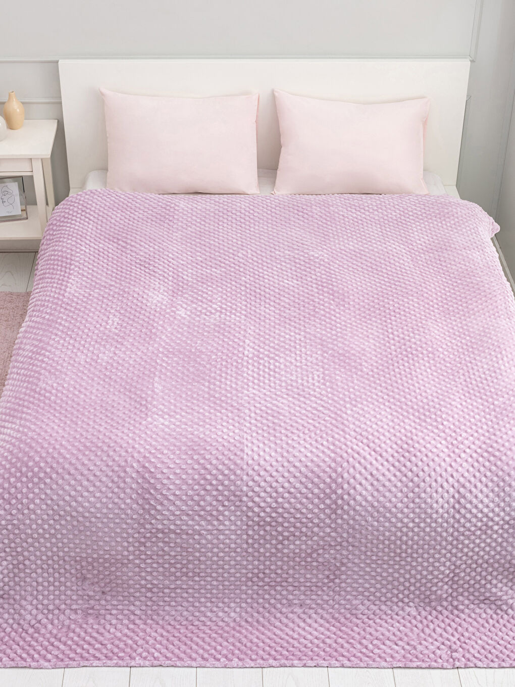 LCW HOME Doppelte Übergroße Welsoft-Decke mit Knospenmuster 220x240 cm -W1M499Z8-JH9