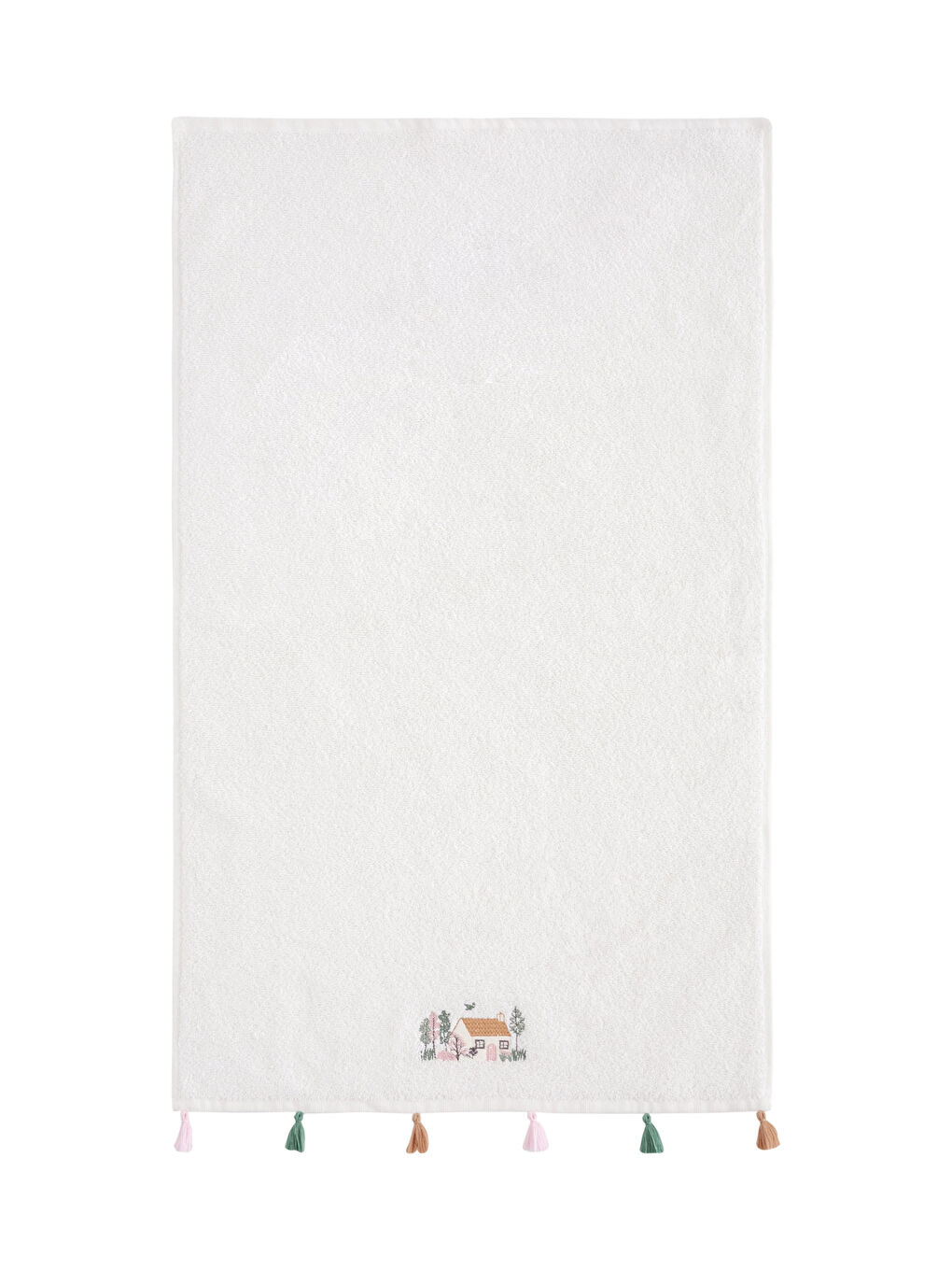 Embroidered Tasseled Curl Face Towel 50x80 Cm-3