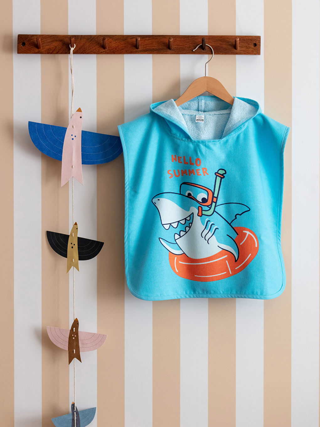 Hooded Printed Baby Boys' Towel Poncho