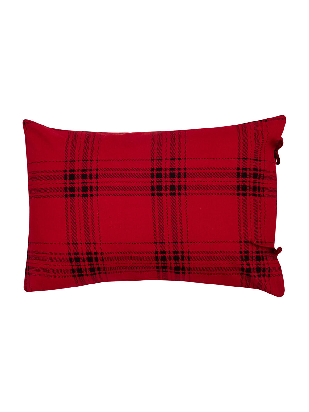 غطاء وسادة بنقشة المربعات من الفلانيل قطعتين 50x70 سم-3