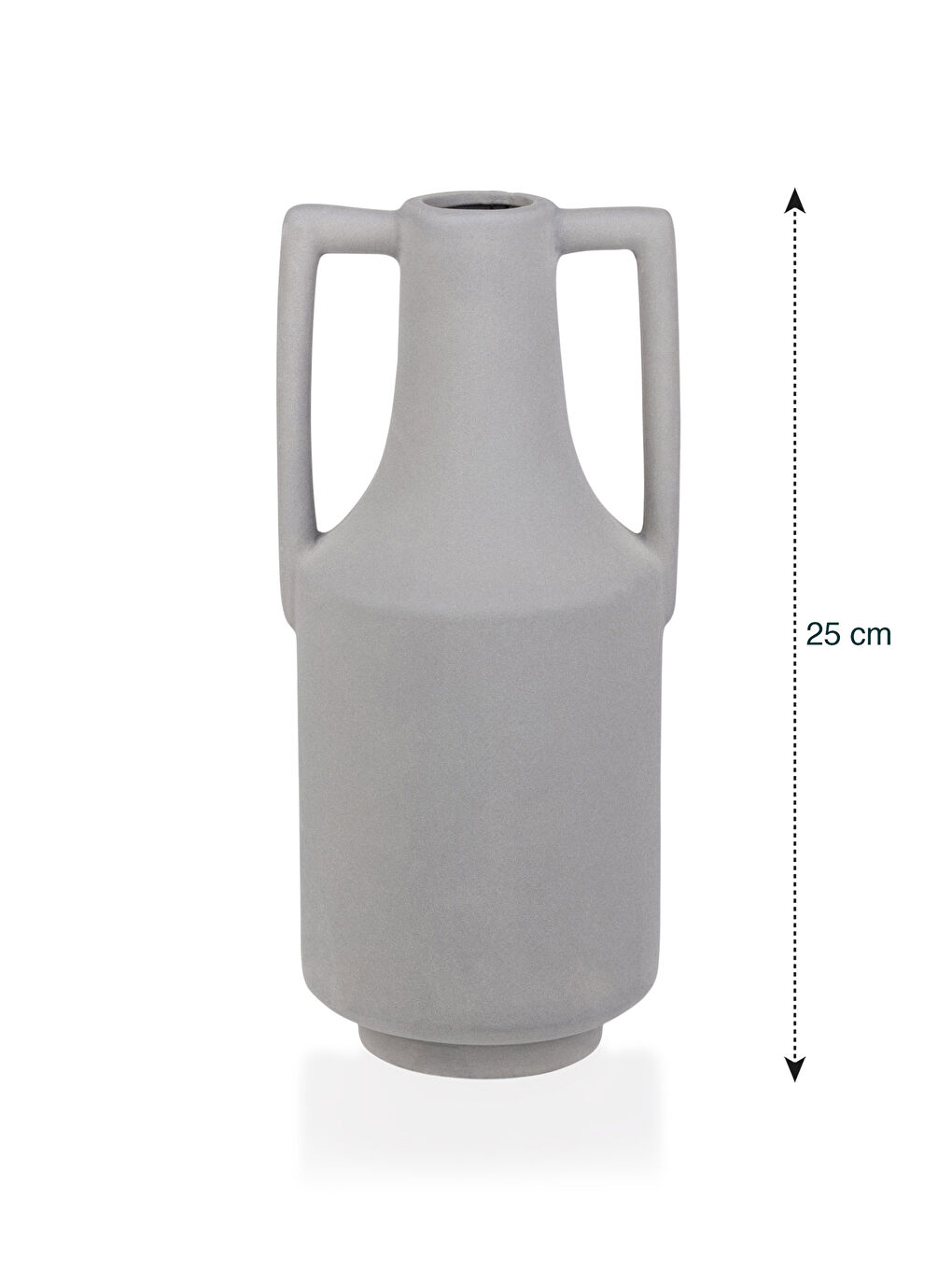 Gri Düz Seramik Dekoratif Vazo 11x25 cm-3