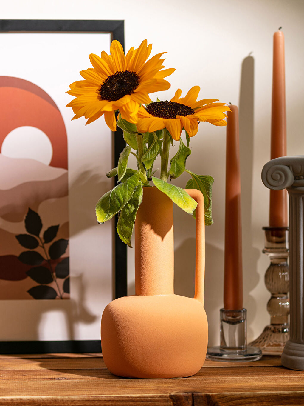 Turuncu Seramik Dekoratif Vazo 11x11x20 cm