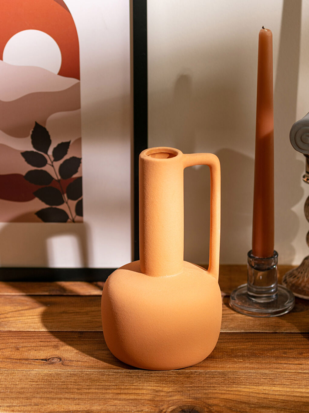 Turuncu Seramik Dekoratif Vazo 11x11x20 cm-1