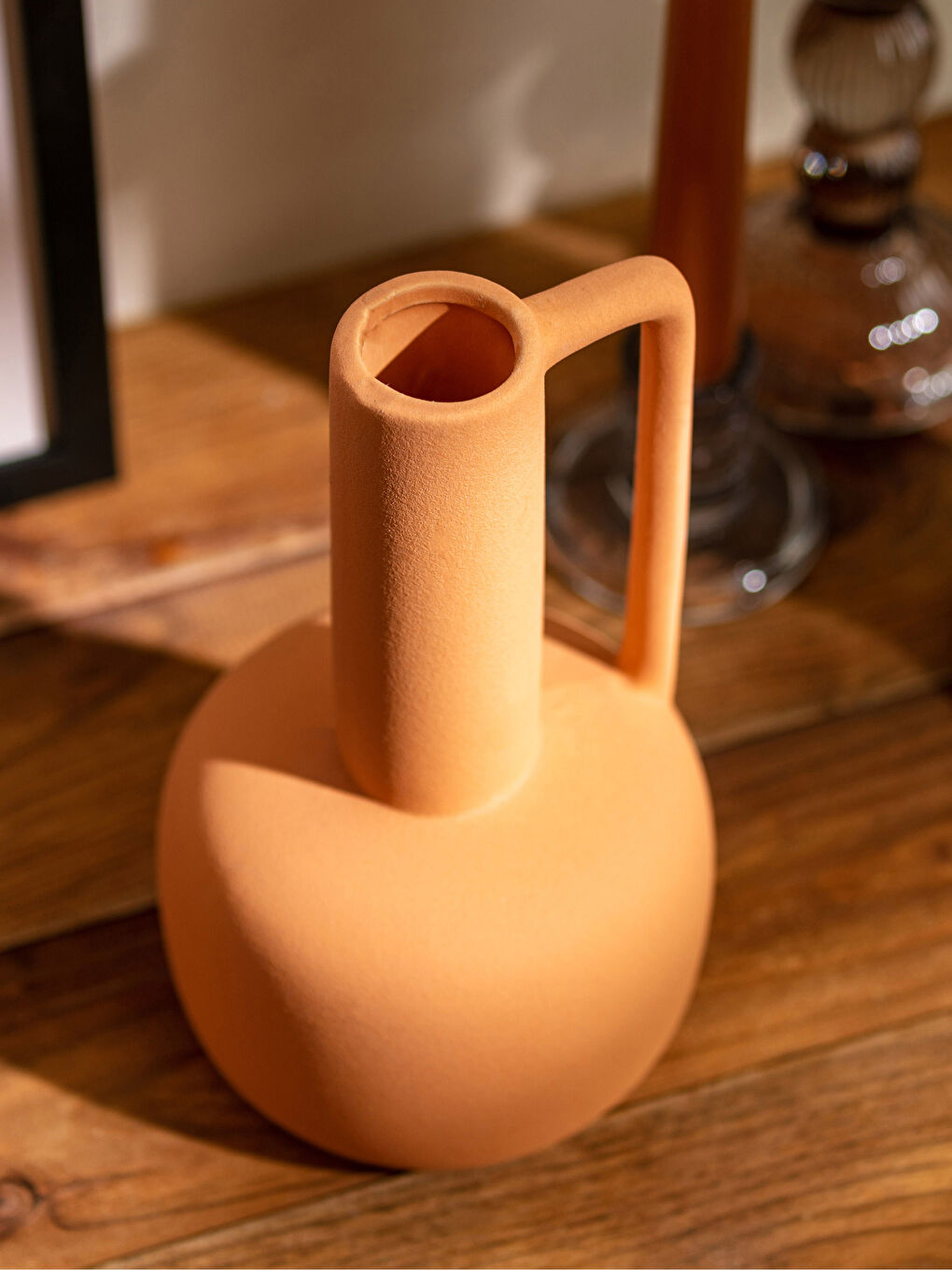 Turuncu Seramik Dekoratif Vazo 11x11x20 cm-2