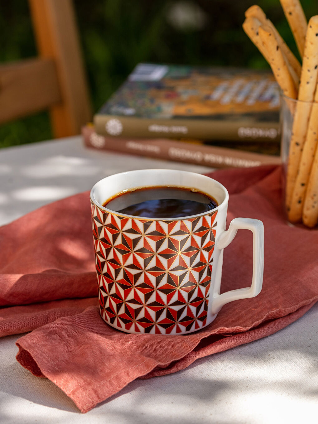 Geometric Patterned Porcelain Mug 360 Ml -W25057Z8-F9C