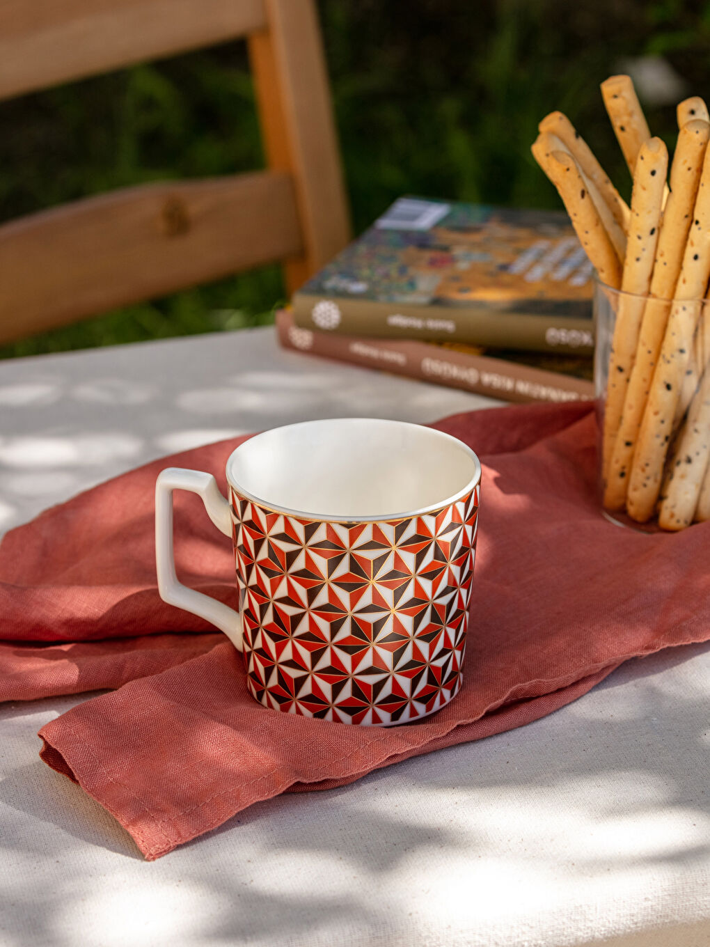 Geometric Patterned Porcelain Mug 360 Ml -W25057Z8-F9C